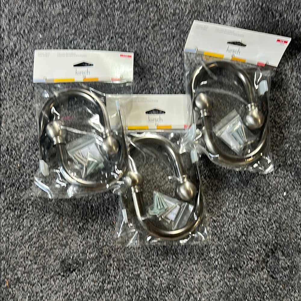 Kirsch Silver Curtain Tie Backs Sets